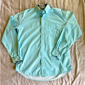 Stetson Aqua Triangle Pattern Western Shirt Men’s Medium